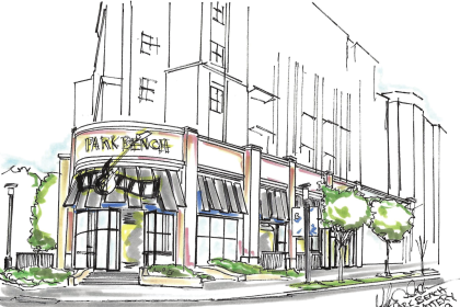 Park Bench - The Battery Atlanta - Drawing 1