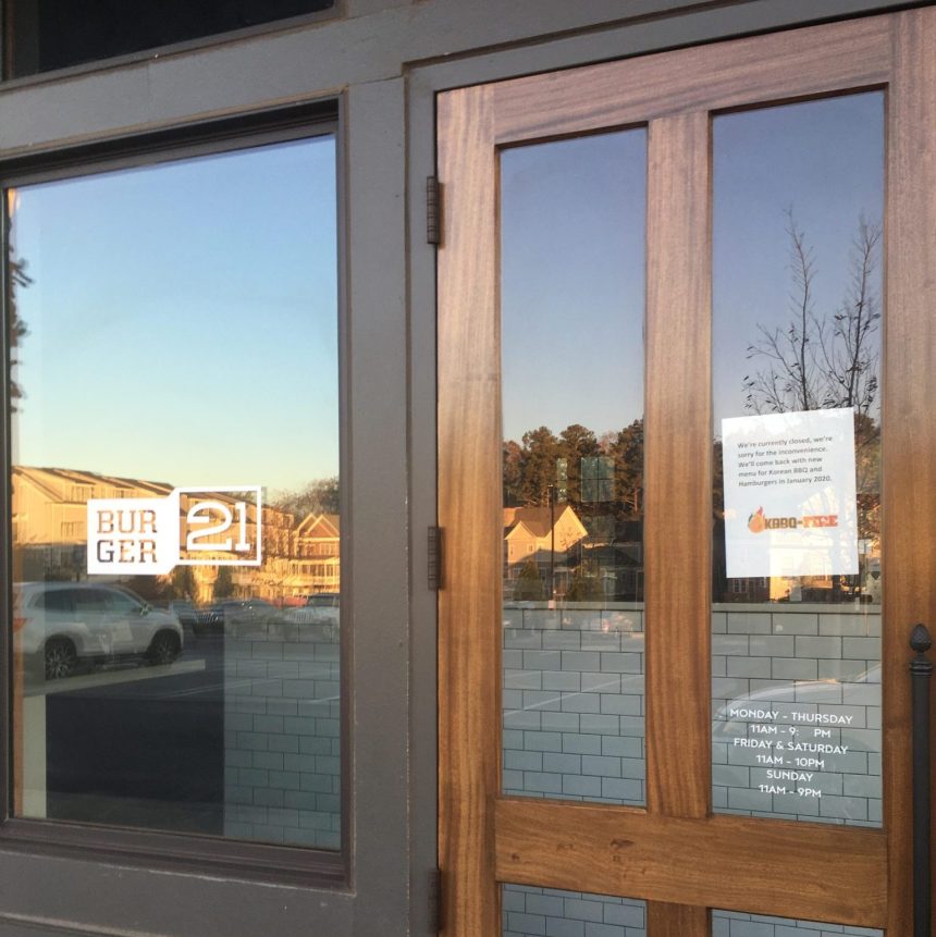 Burger 21 Alpharetta Closed