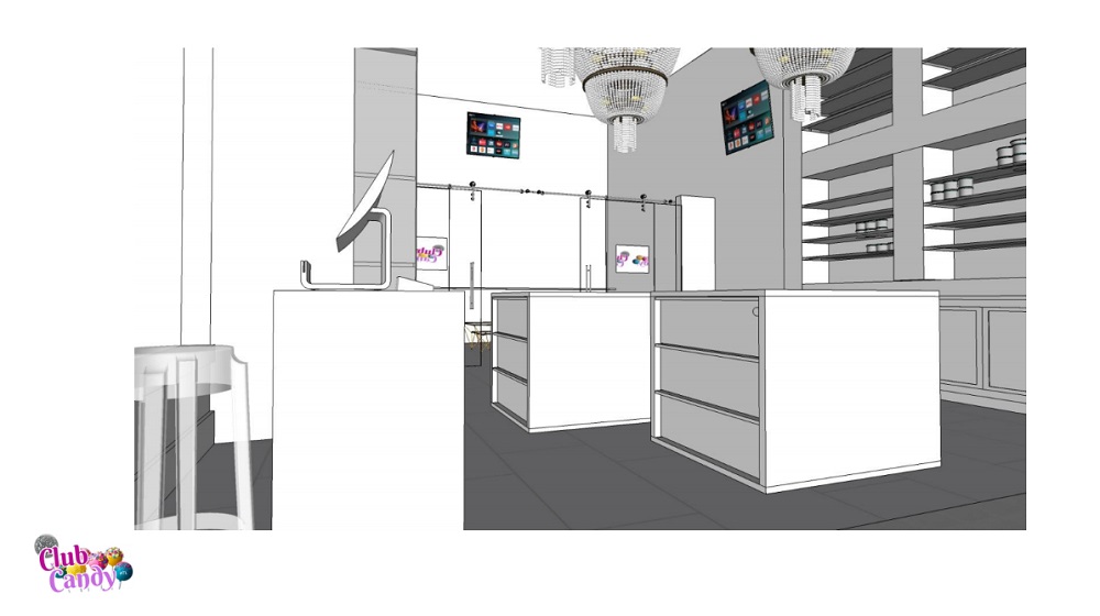 Club Candy Atlanta Downtown Atlanta Candy Shop 3D Rendering