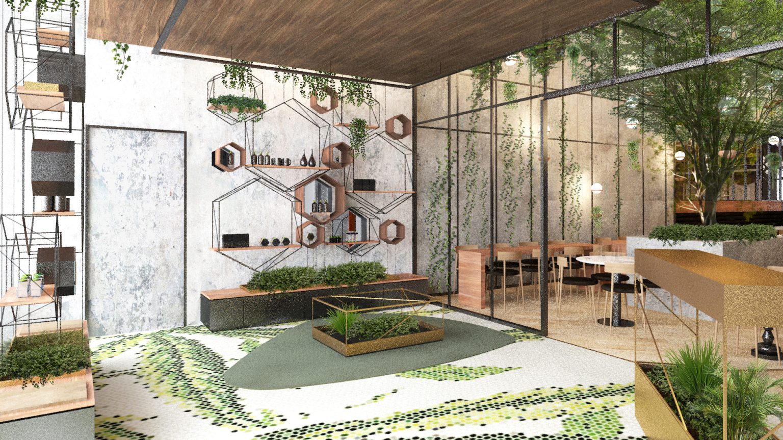 Gusto Green - Green St. - DTLA - Rendering