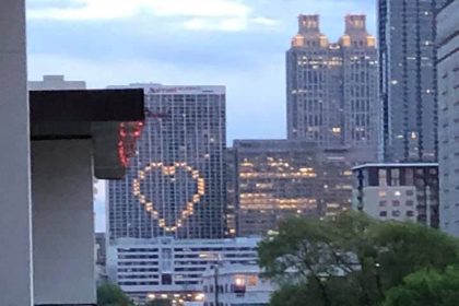 Atlanta Marriott Marquis Lit Up Heart COVID-19