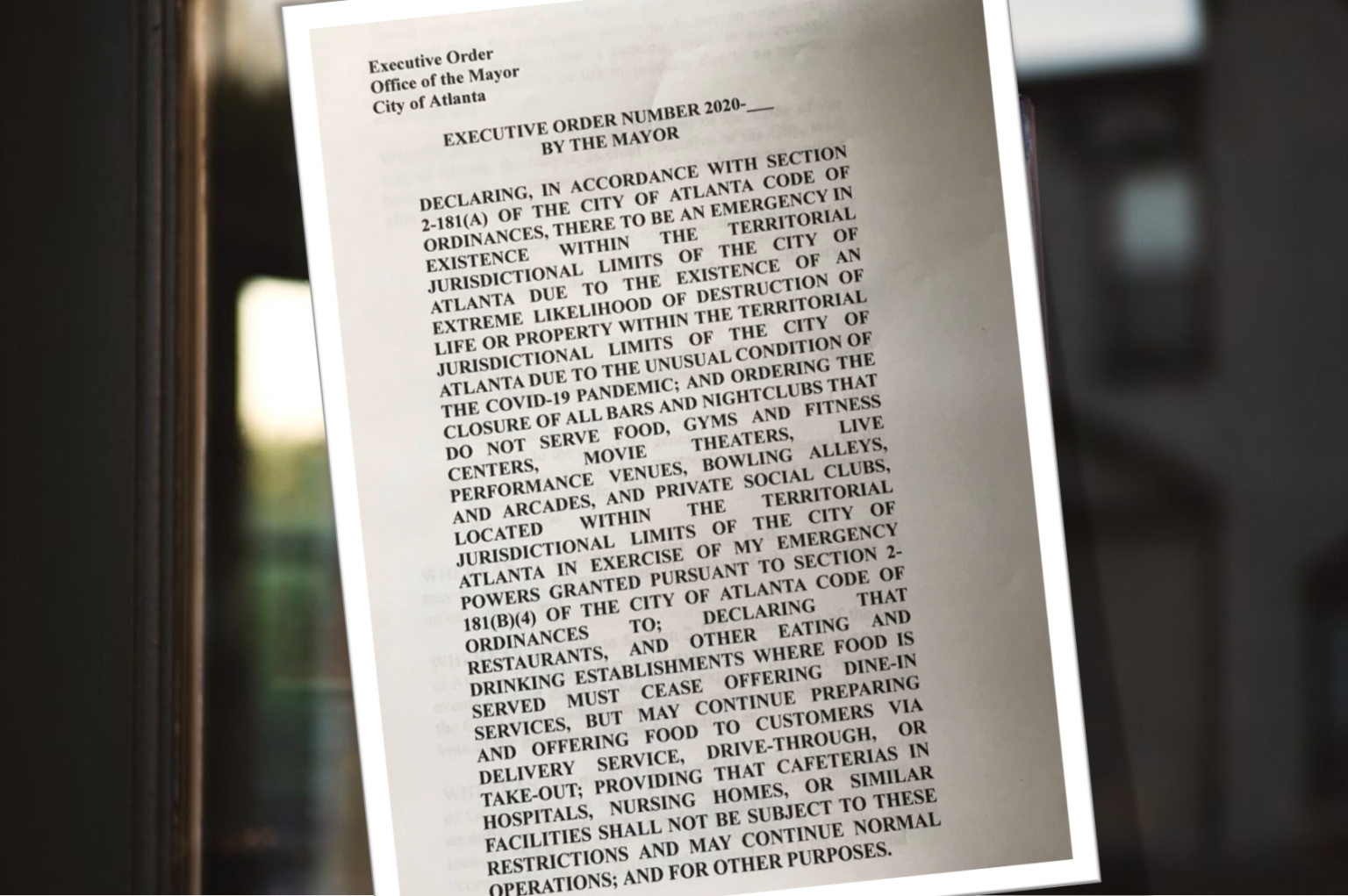 Atlanta Restaurants Closed - COVID-19