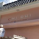 Chi Chi Vegan Taco Shop's pastel pink storefront.