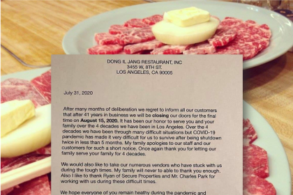 Dong Il Jang - Closed - Koreatown - Announcement