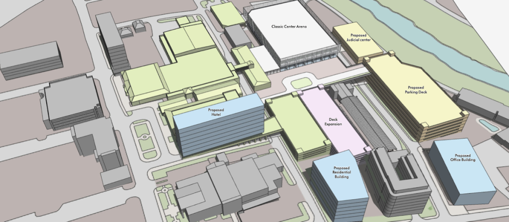 Classic Center Arena Project Design Shines Light on the Drastic Changes Poised for East Downtown Athens Rendering 1