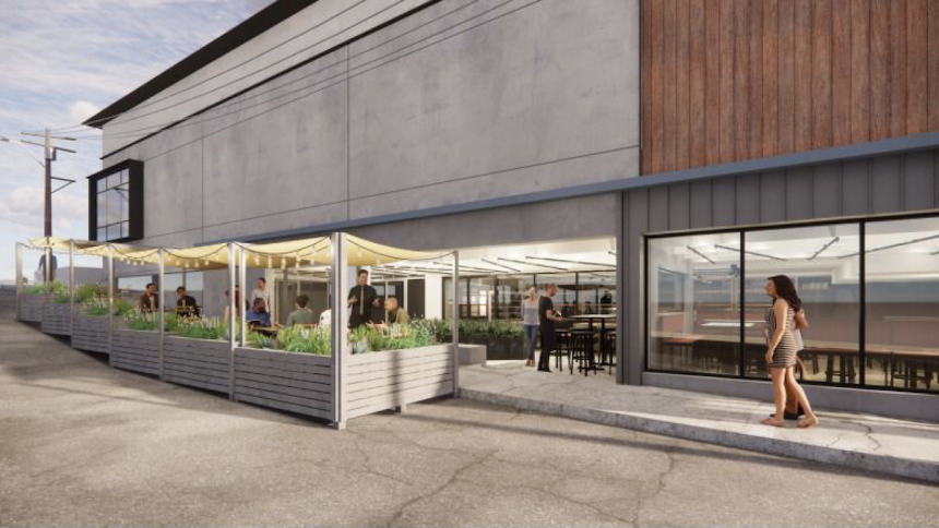 On-Street Seating at Italian Restaurant Storico Fresco Under Construction - Rendering 1