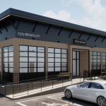 10-Unit Commercial Strip Planned Adjacent New Classic City Bank Headquarters, Banking Facility - Rendering