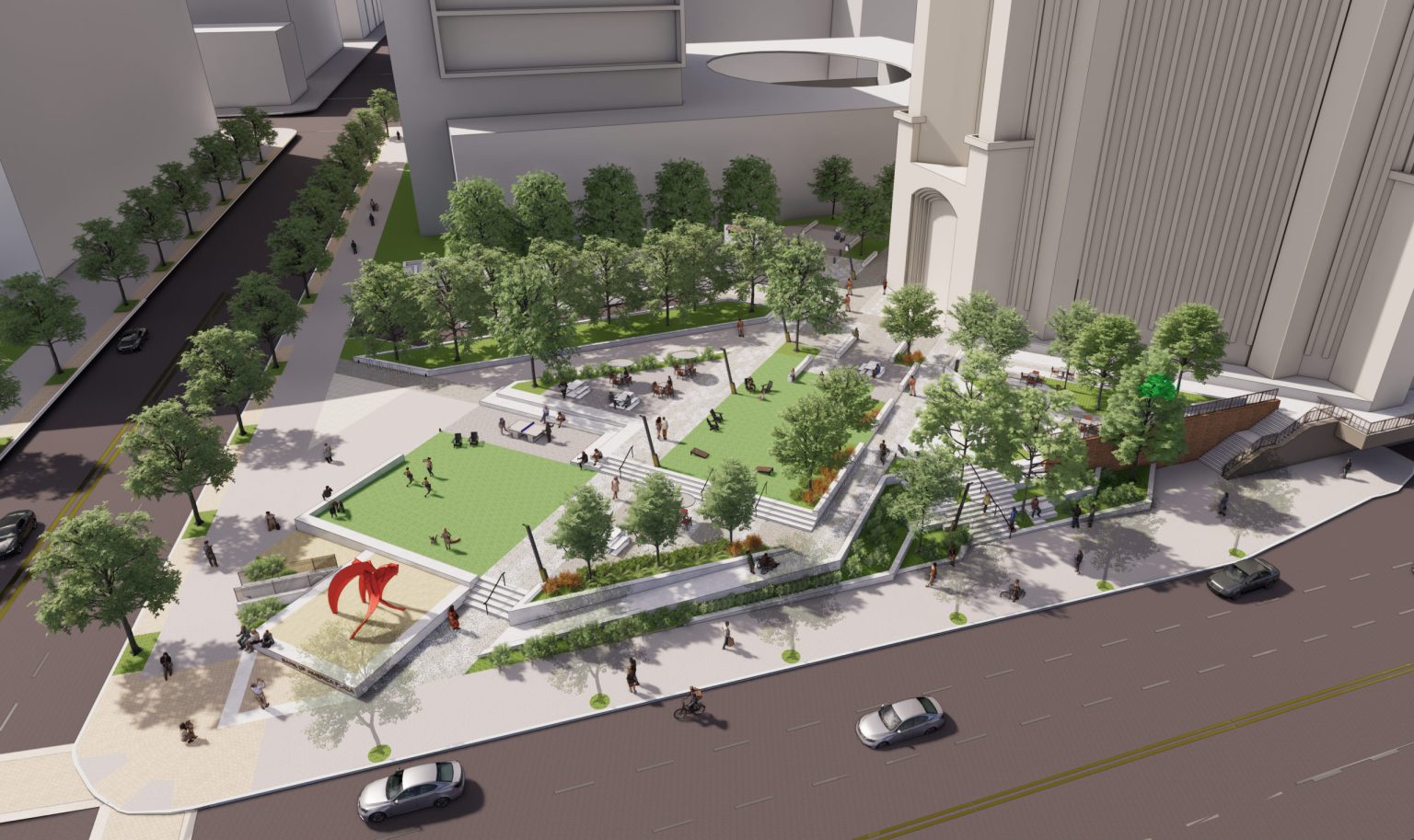Bank of America Plaza Greenspace Rendering