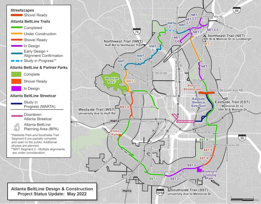 Northeast Trail Second Phase Breaks Ground Between Piedmont Park, I-85