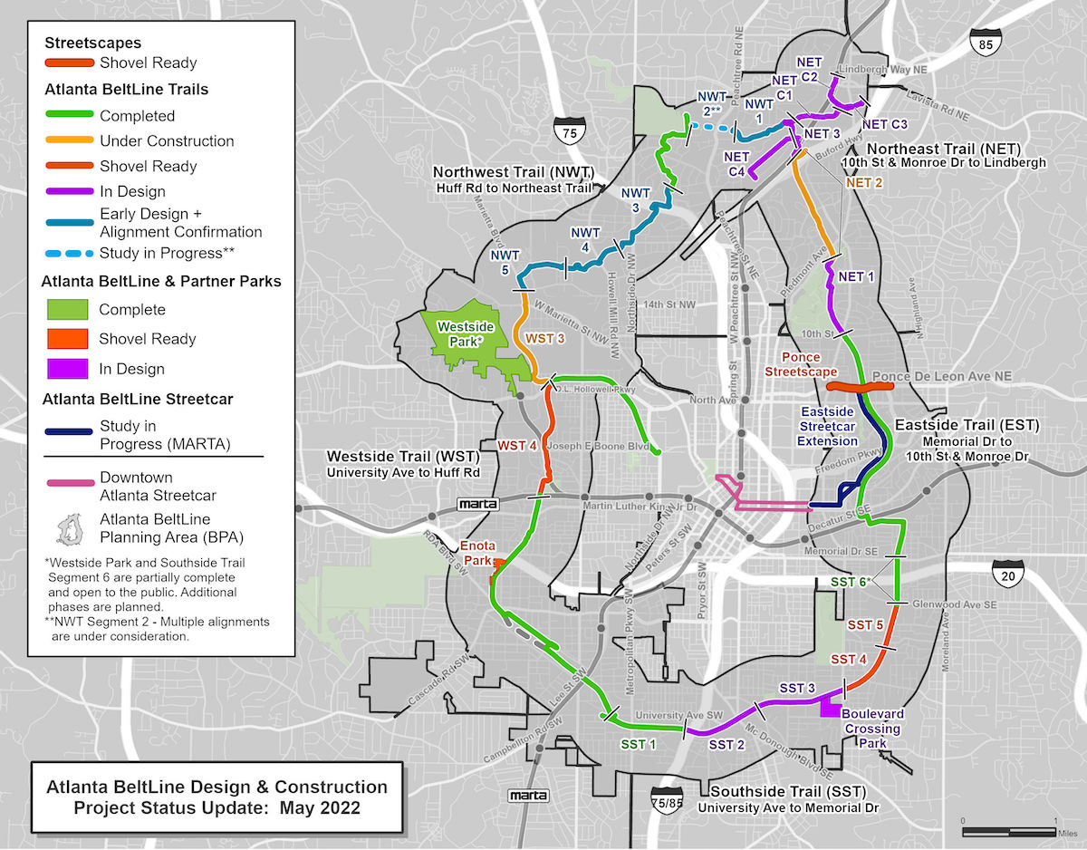 Northeast Trail Second Phase Breaks Ground Between Piedmont Park, I-85