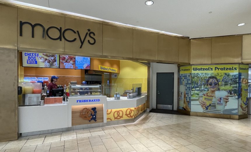 Wetzel’s Pretzels Opens at Macy’s Dallas Galleria in Texas