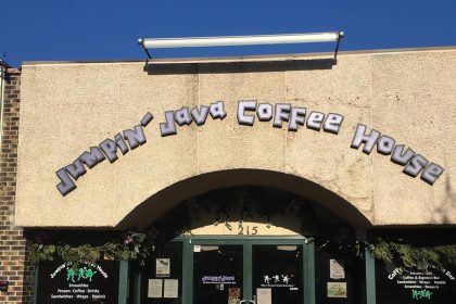 jumpin' java exterior sign old letters