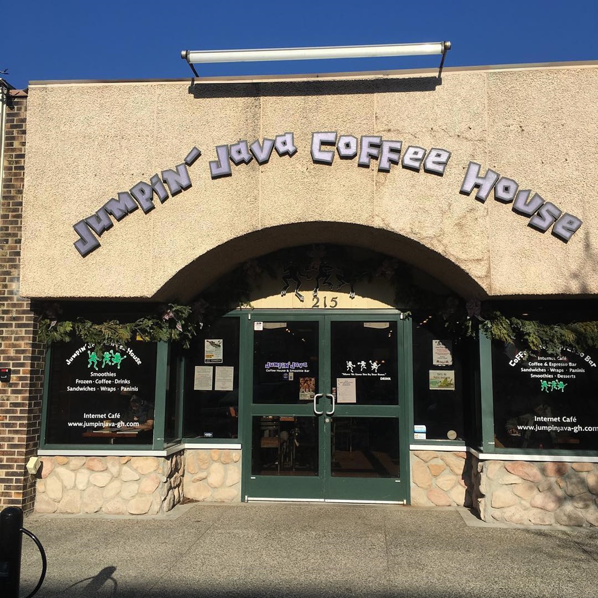 jumpin' java exterior sign old letters