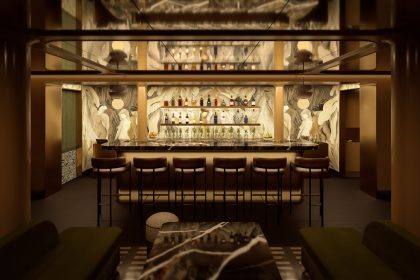 saskey's cocktail lounge interior rendering