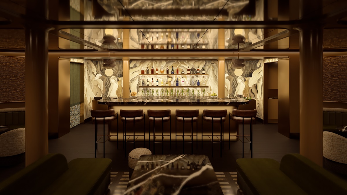 saskey's cocktail lounge interior rendering