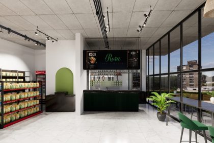 rosa cafe + market interior rendering detroit water square