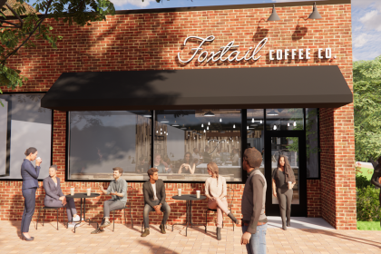foxtail coffee co holland main entrance exterior rendering