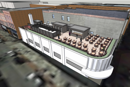 ann arbor pretzel bell rooftop expansion drawing rendering