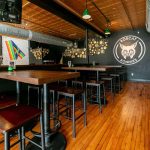 bobcat bonnie's interior dining hightop with logo