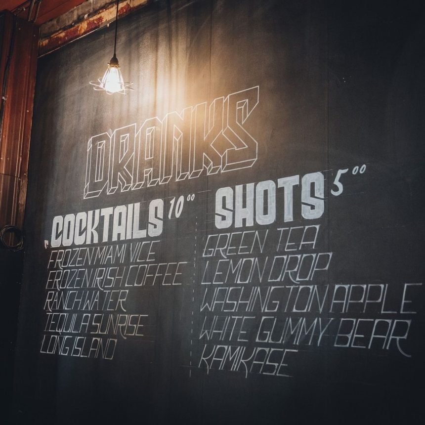 third street social new interior menu board