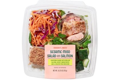 Trader Joe's Sesame Miso Salad with Salmon