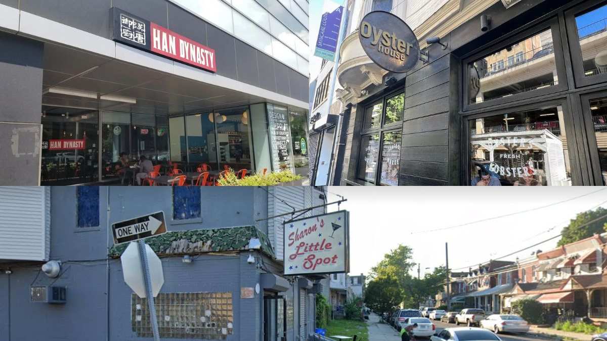 A Chinese restaurant, a seafood eatery, and a bar failed to pass health inspection in Philadelphia.