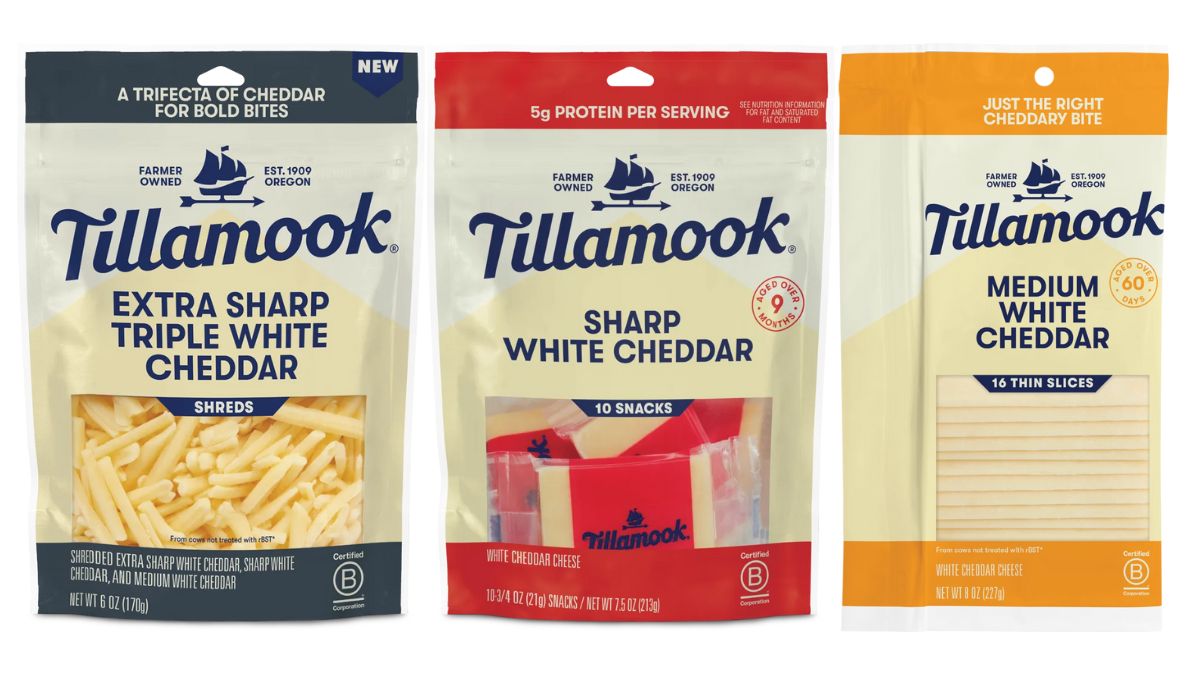 Tillamook's new Triple White Cheddar Shreds feature three aged shredded cheeses to unlock the full flavor.