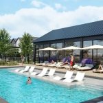 Construction is underway on the Crestview mixed-use community featuring apartments and townhomes in Allen, Texas.