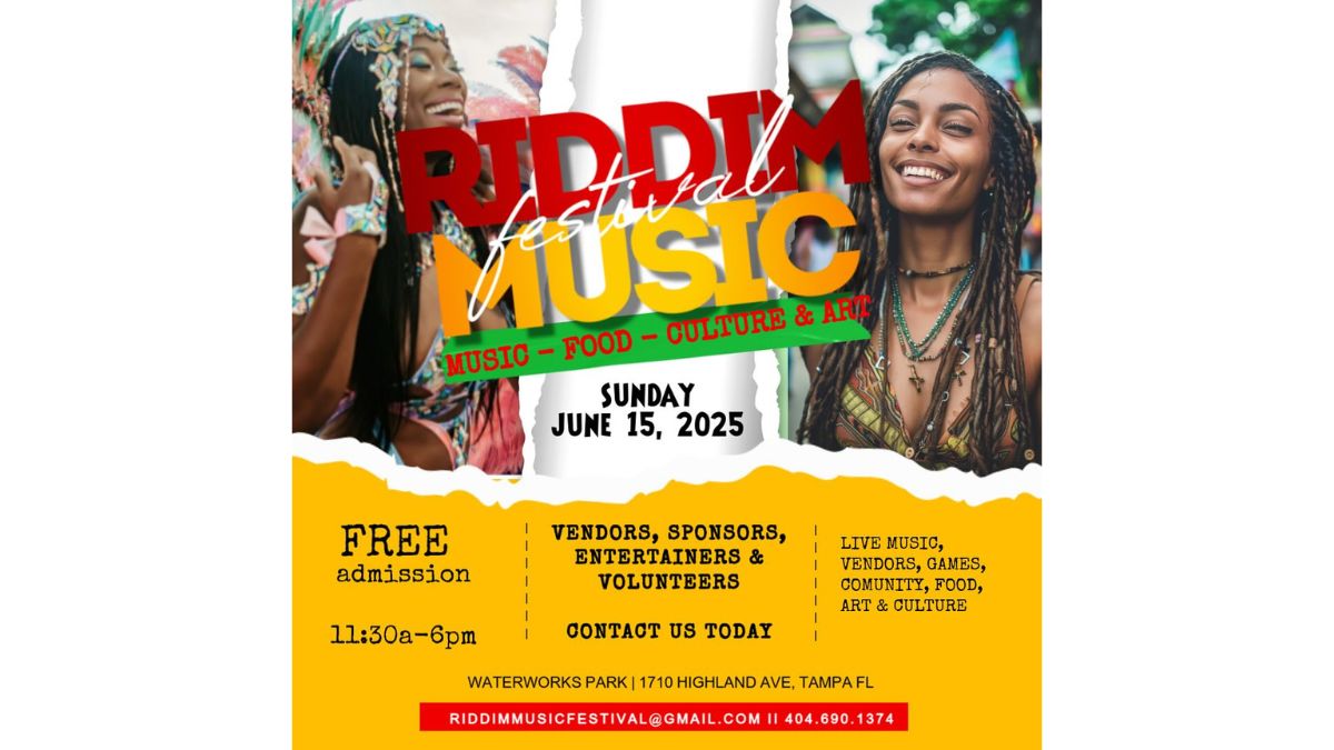 Tampa's Riddim Music Festival offers authentic Caribbean cuisine, live music art installations, and interactive cultural activities.