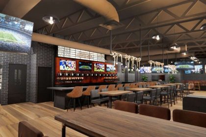 Patrons can go to the sports bar for a mix of traditional and creative new food items and drinks.