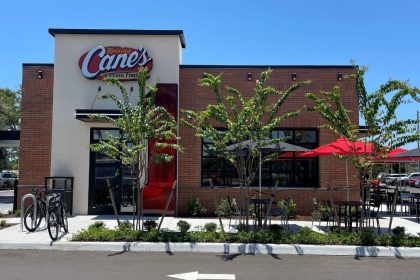 On August 5, Raising Cane’s will debut its first St. Petersburg drive-thru and dining venue with giveaways, including the Lucky 20 free meals for a year promotion.