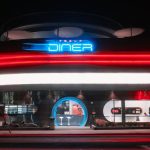 Visitors can enjoy hot dogs, burgers, wings, and hand-spun milkshakes served in Cybertruck-shaped boxes