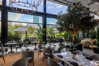 The new restaurant features a sizzling steak program.