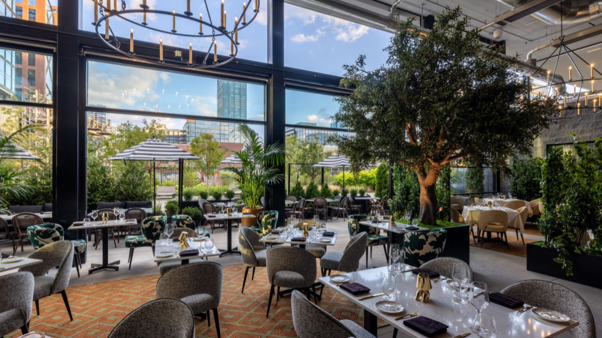 The new restaurant features a sizzling steak program.