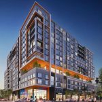 The mixed-use building brings 300+ housing units alongside a commercial space.