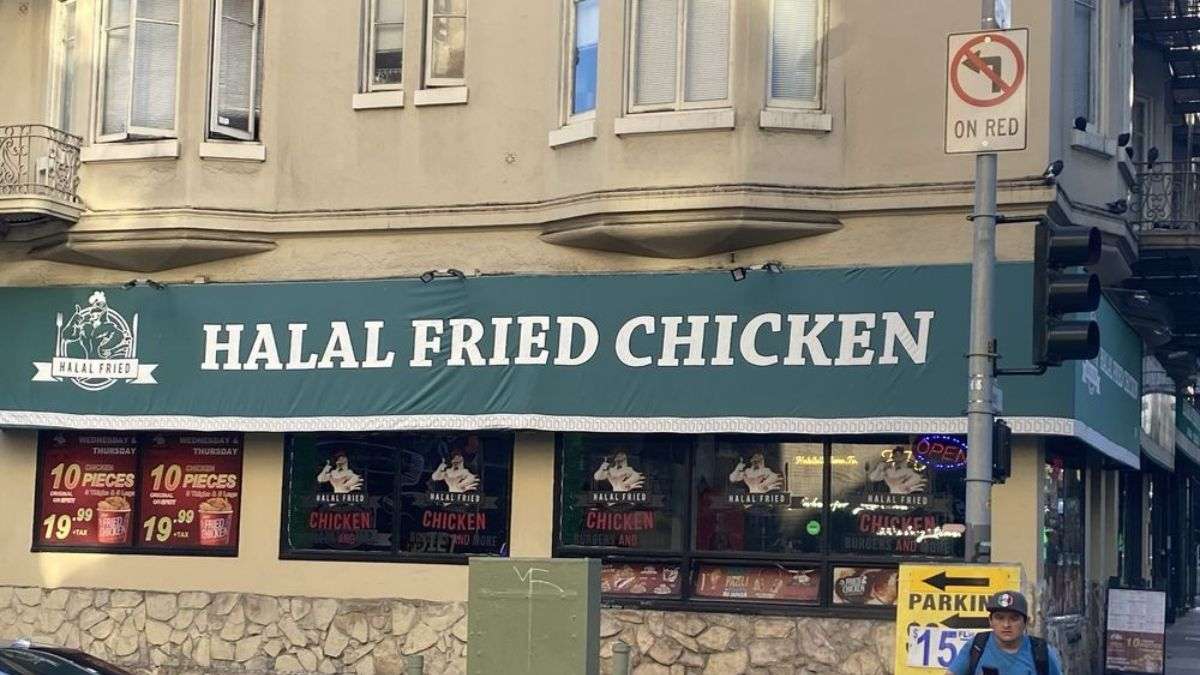 Halal Fried Chicken's Crispy fried chicken burger and fries