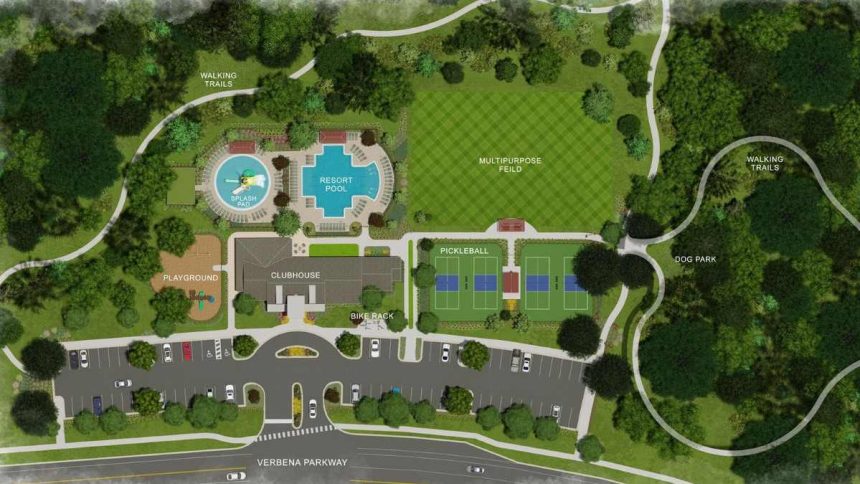 The recreational facility in Clay County’s Hyland Trail community is set to bring a pool, pickleball courts, and more offerings.