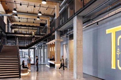 The building has 239,000 square feet of office and retail space, open terraces, a variety of amenity spaces, and more.