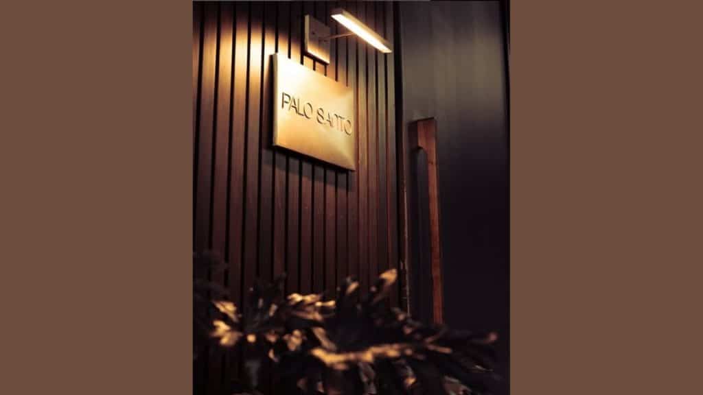 Entry of Palo Santo, the restaurant with a rooftop dining experience