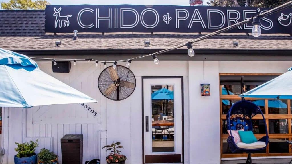 Storefront of vibrant Mexican restaurant, Chido and Padre’s