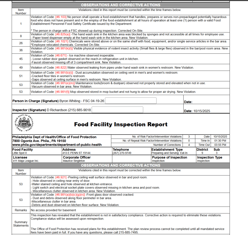 Little Spot II inspection report
