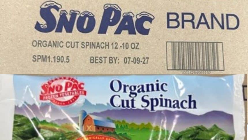 Sno Pac Foods, Inc. recall spinach products