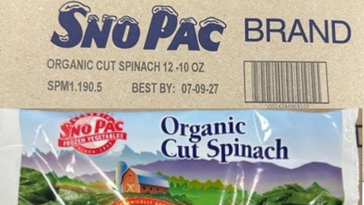 Sno Pac Foods, Inc. recall spinach products