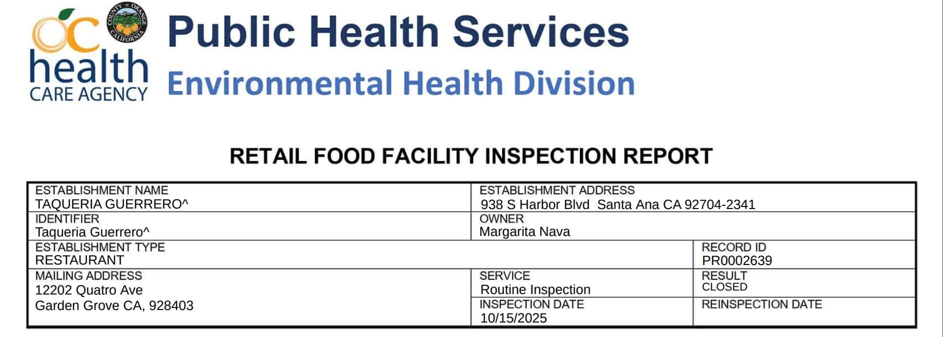The report noted that an employee was observed washing their hands but not drying them before beginning food preparation.