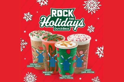 The Hazelnut Truffle Mocha, Candy Cane Mocha, Mistletoe Rebel, and Holiday Cookie Freeze are available now