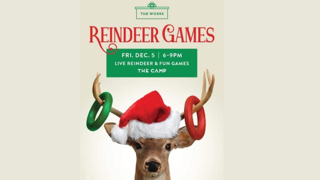 A special appearance by live reindeer is a highlight alongside reindeer games and family photo-ops.