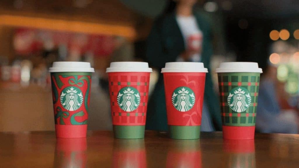 Red and green theme has been decided by Starbucks for holiday cups