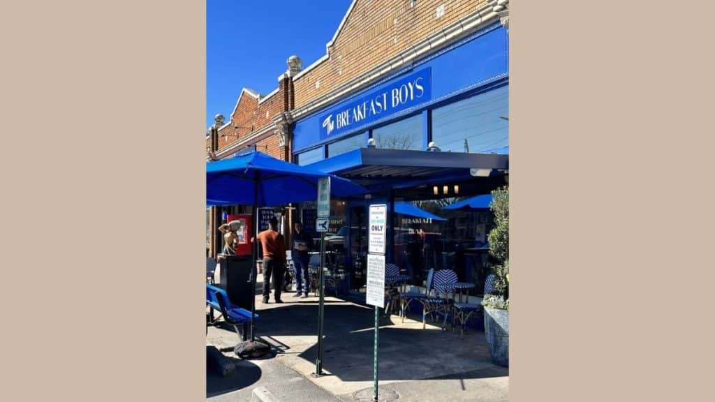 Entrance and outer patio of The Breakfast Boys