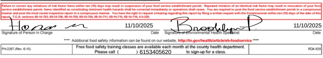 Screenshot of the inspection report Gyro Spot