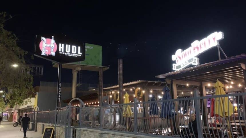 Storefront of HUDL brewing company